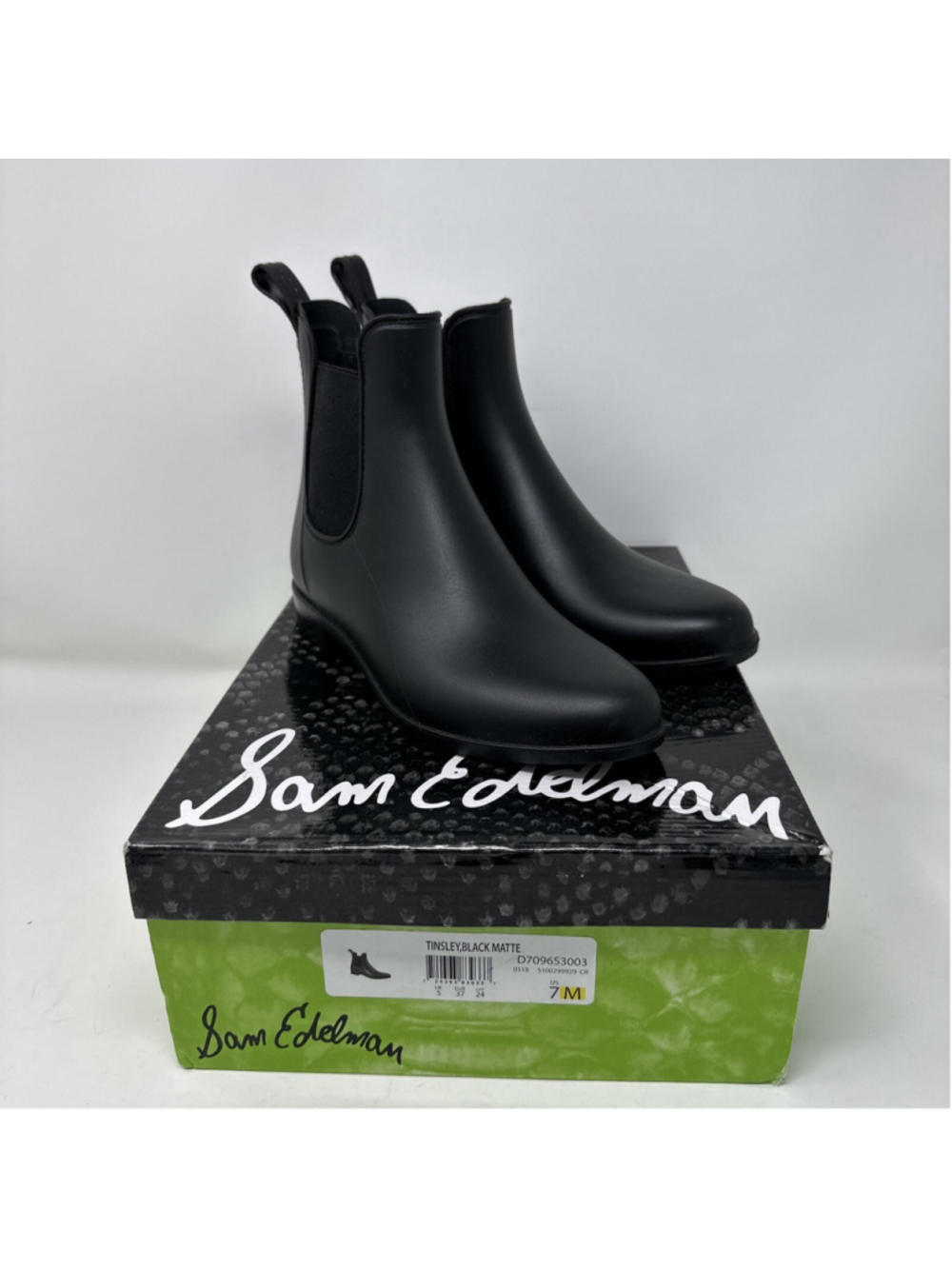 Sam Edelman Tinsley Black Matte rain boots women's Size 7 M